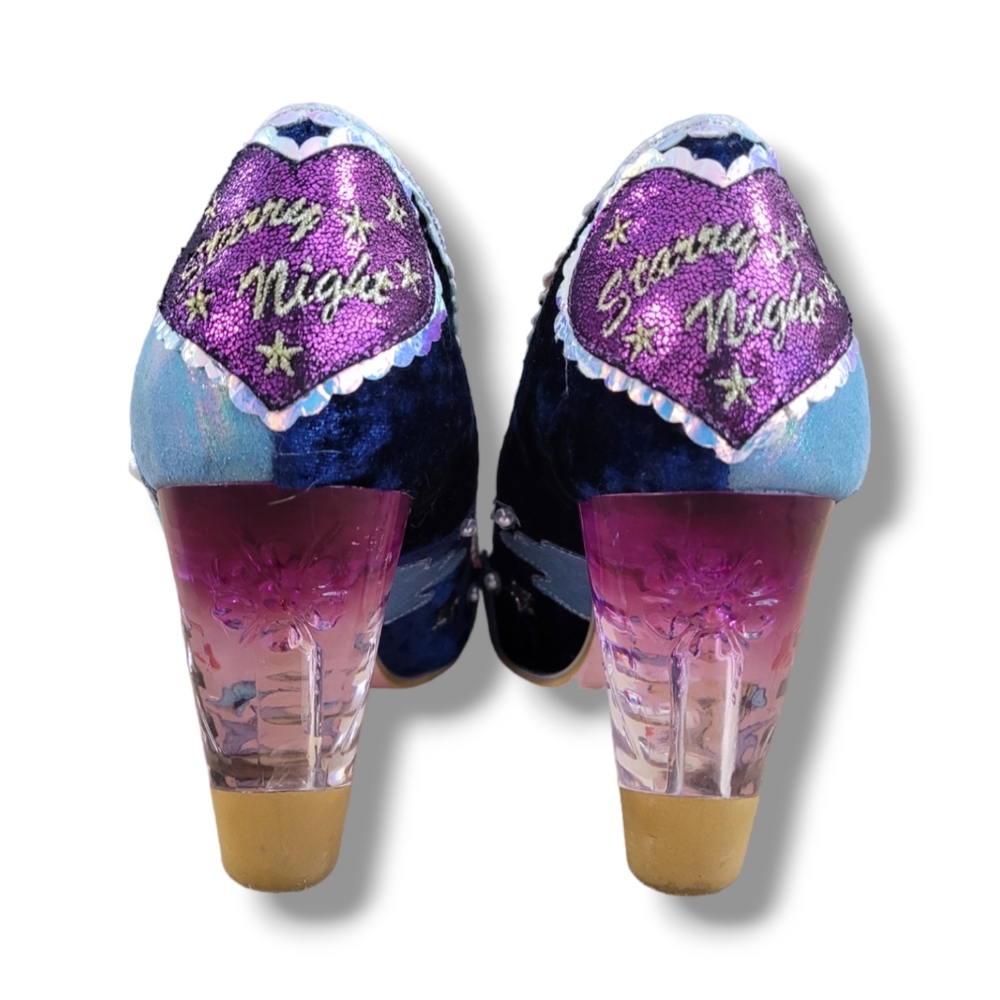 IRREGULAR CHOICE Stars At Night Black Cat Shoes 40 - Picture 4 of 8
